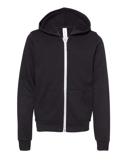 Customized Youth BELLA + CANVAS Sponge Fleece Full-Zip Hoodie Sweatshirt 3739Y
