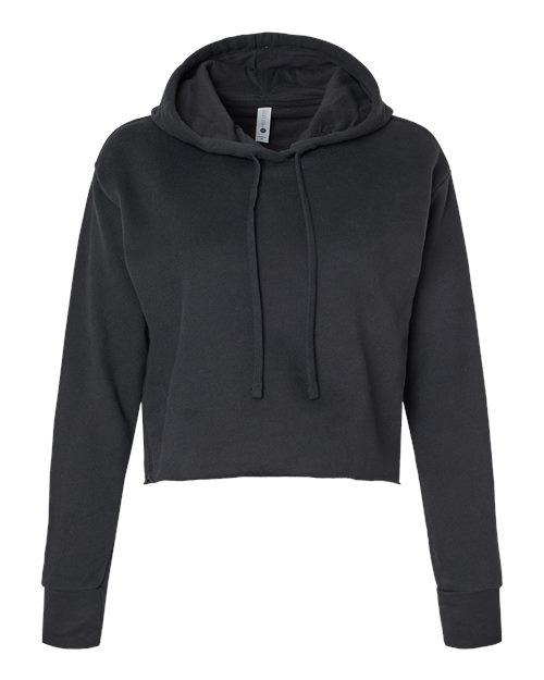 Customized Ladies Next Level Laguna Sueded Raw Edge Crop Hoodie Sweatshirt 9384