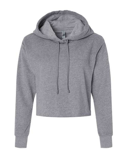 Customized Ladies Next Level Laguna Sueded Raw Edge Crop Hoodie Sweatshirt 9384