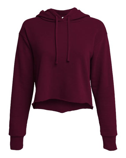 Customized Ladies Next Level Laguna Sueded Raw Edge Crop Hoodie Sweatshirt 9384
