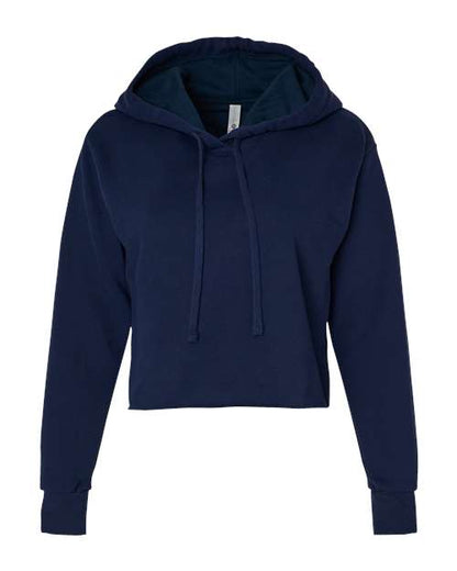 Customized Ladies Next Level Laguna Sueded Raw Edge Crop Hoodie Sweatshirt 9384