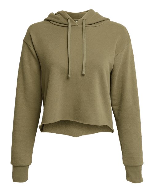 Customized Ladies Next Level Laguna Sueded Raw Edge Crop Hoodie Sweatshirt 9384