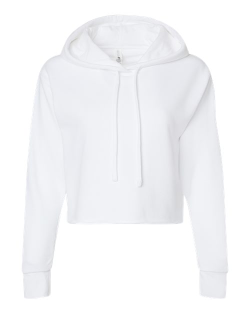 Customized Ladies Next Level Laguna Sueded Raw Edge Crop Hoodie Sweatshirt 9384