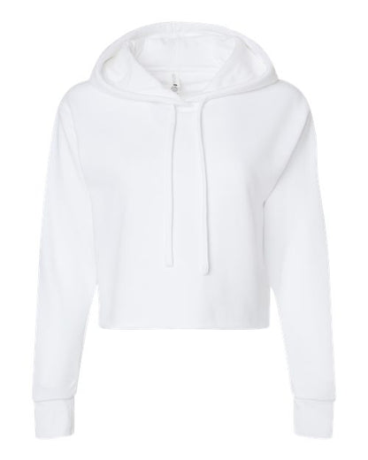 Customized Ladies Next Level Laguna Sueded Raw Edge Crop Hoodie Sweatshirt 9384