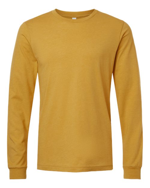 Customized BELLA + CANVAS Heather CVC Long Sleeve Tee 3501CVC