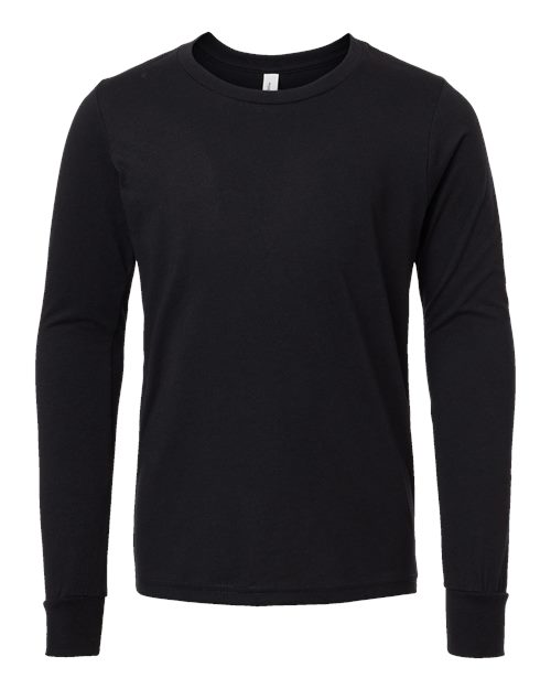 Customized Youth BELLA + CANVAS Heather CVC Long Sleeve Tee 3501YCVC