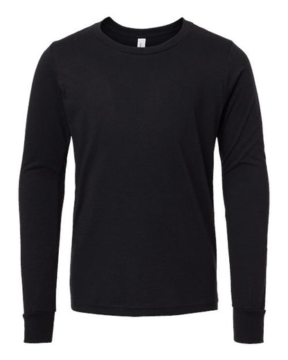 Customized Youth BELLA + CANVAS Heather CVC Long Sleeve Tee 3501YCVC