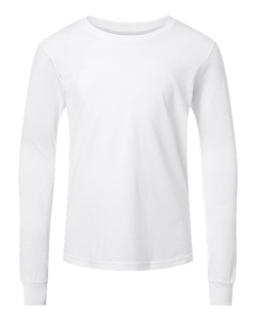 Customized Youth BELLA + CANVAS Heather CVC Long Sleeve Tee 3501YCVC