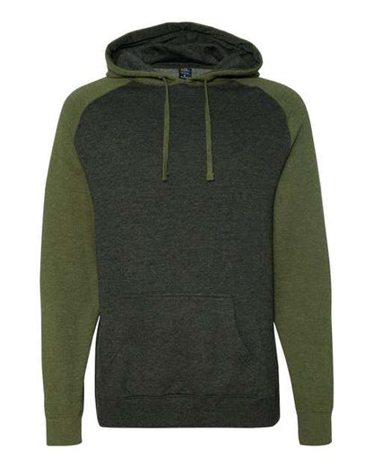 Customized Independent Trading Co. Raglan Hooded Sweatshirt IND40RP