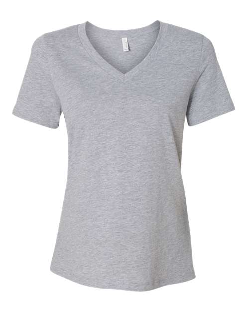 Customized Ladies BELLA + CANVAS Relaxed Heather CVC V-Neck Tee 6405CVC