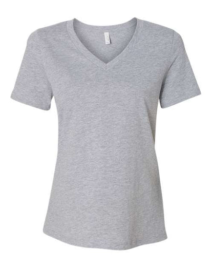 Customized Ladies BELLA + CANVAS Relaxed Heather CVC V-Neck Tee 6405CVC