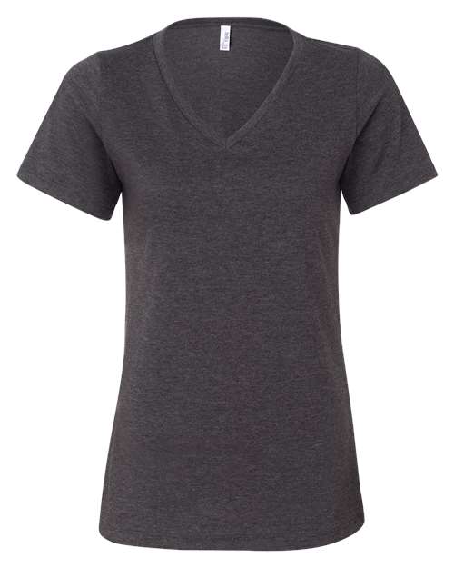 Customized Ladies BELLA + CANVAS Relaxed Heather CVC V-Neck Tee 6405CVC