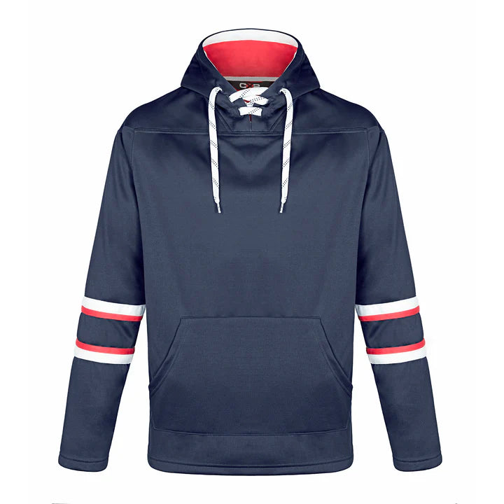Customized CX2 Dangle Pullover Hockey Lace Hooded Sweatshirt L00617