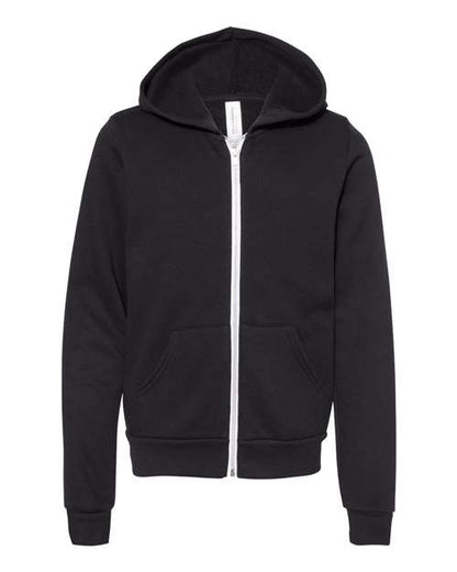 Customized Youth BELLA + CANVAS Sponge Fleece Full-Zip Hoodie Sweatshirt 3739Y