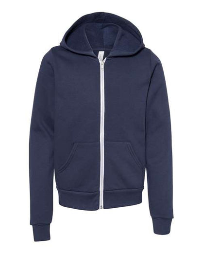 Customized Youth BELLA + CANVAS Sponge Fleece Full-Zip Hoodie Sweatshirt 3739Y