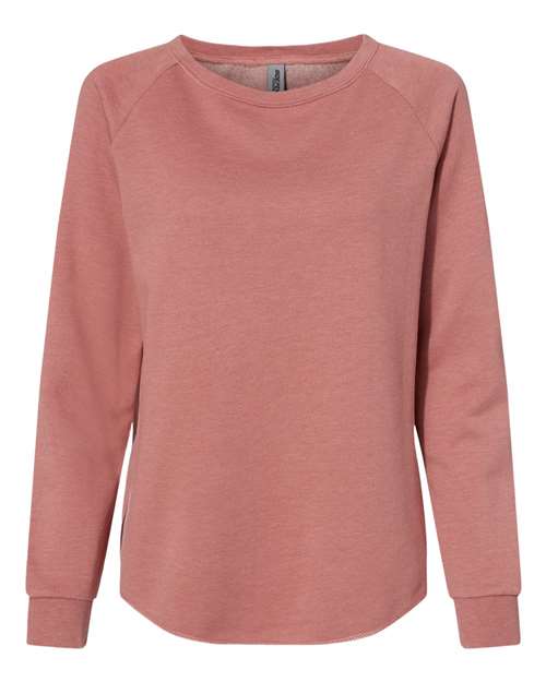 Customized Ladies Independent Trading Co. California Wave Wash Crewneck Sweatshirt PRM2000