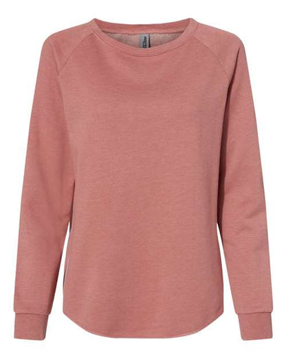 Customized Ladies Independent Trading Co. California Wave Wash Crewneck Sweatshirt PRM2000