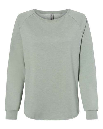 Customized Ladies Independent Trading Co. California Wave Wash Crewneck Sweatshirt PRM2000