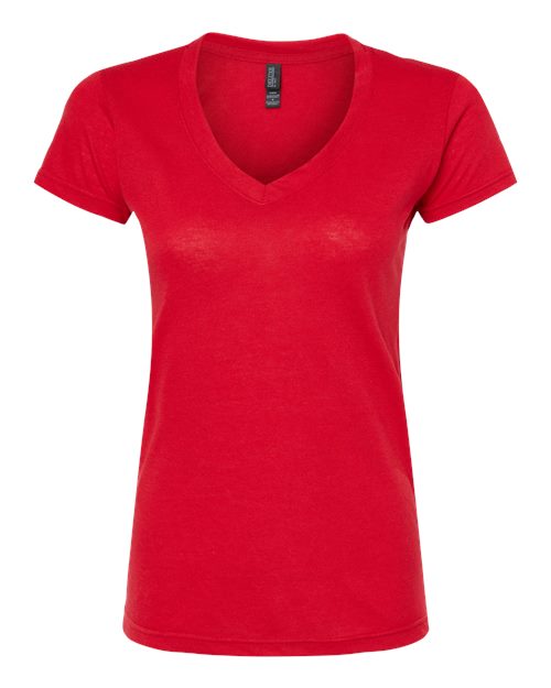 Customized Ladies M&O Deluxe Blend V-Neck T-Shirt 3542