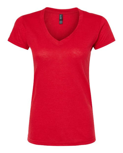 Customized Ladies M&O Deluxe Blend V-Neck T-Shirt 3542