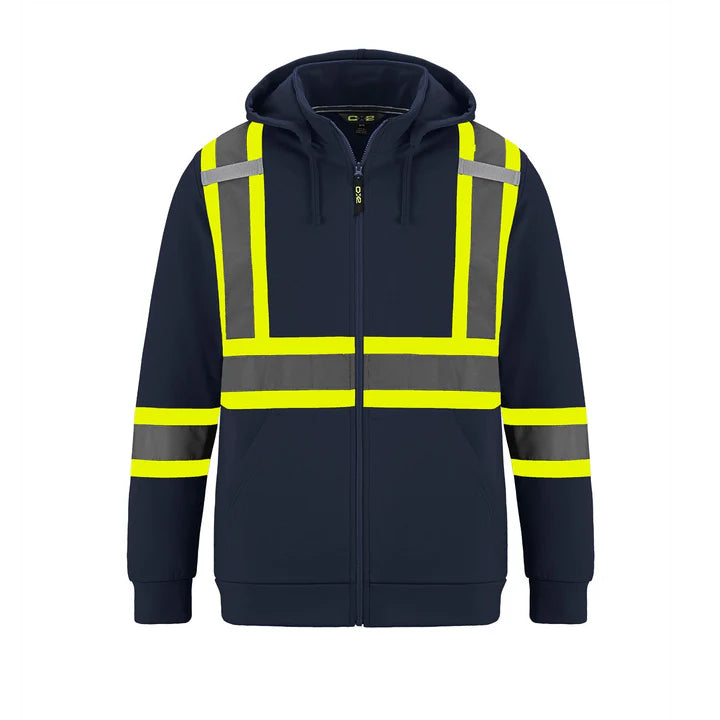 Customized CX2 Hi-Vis Infinity - Hi-Vis Full Zip Hooded Sweatshirt w/ Detachable Hood