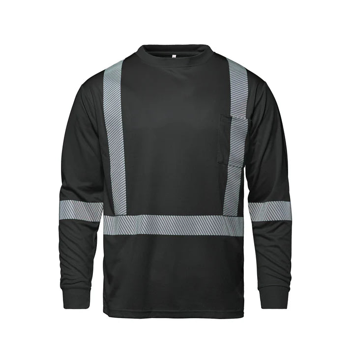 Customized CX2 Hi-Vis VOLT - Long Sleeve Hi-VIS T-Shirt with Segmented Stripes