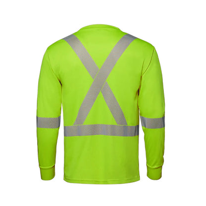 Customized CX2 Hi-Vis VOLT - Long Sleeve Hi-VIS T-Shirt with Segmented Stripes