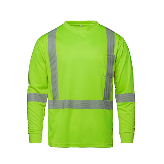 Customized CX2 Hi-Vis VOLT - Long Sleeve Hi-VIS T-Shirt with Segmented Stripes