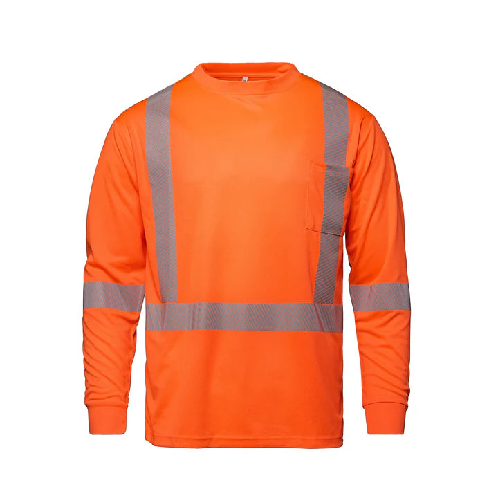 Customized CX2 Hi-Vis VOLT - Long Sleeve Hi-VIS T-Shirt with Segmented Stripes