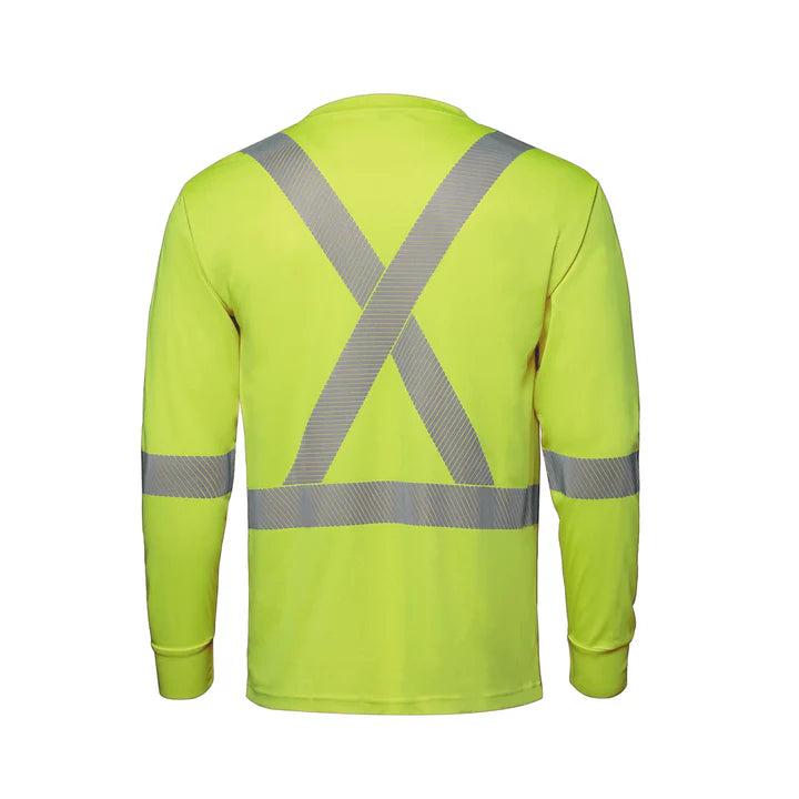Customized CX2 Hi-Vis VOLT - Long Sleeve Hi-VIS T-Shirt with Segmented Stripes