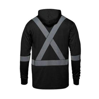Customized CX2 Hi-Vis GLOW - Long Sleeve Hi-VIS Hooded T-Shirt with Segmented Stripes