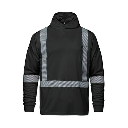 Customized CX2 Hi-Vis GLOW - Long Sleeve Hi-VIS Hooded T-Shirt with Segmented Stripes
