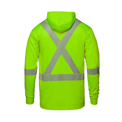 Customized CX2 Hi-Vis GLOW - Long Sleeve Hi-VIS Hooded T-Shirt with Segmented Stripes