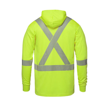 Customized CX2 Hi-Vis GLOW - Long Sleeve Hi-VIS Hooded T-Shirt with Segmented Stripes