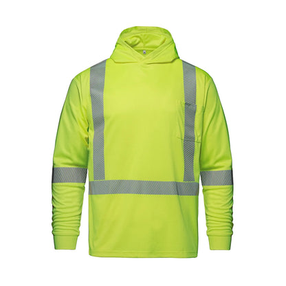 Customized CX2 Hi-Vis GLOW - Long Sleeve Hi-VIS Hooded T-Shirt with Segmented Stripes