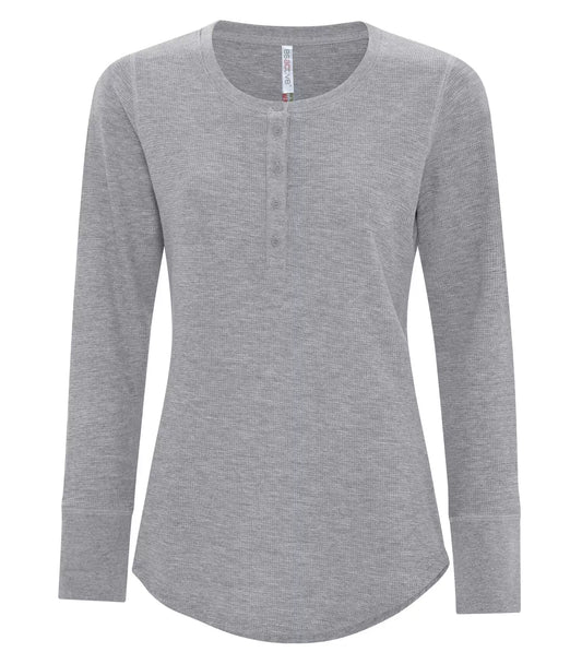 Customized Ladies ATC™ Esactive® Vintage Thermal Long Sleeve Henley 8064L