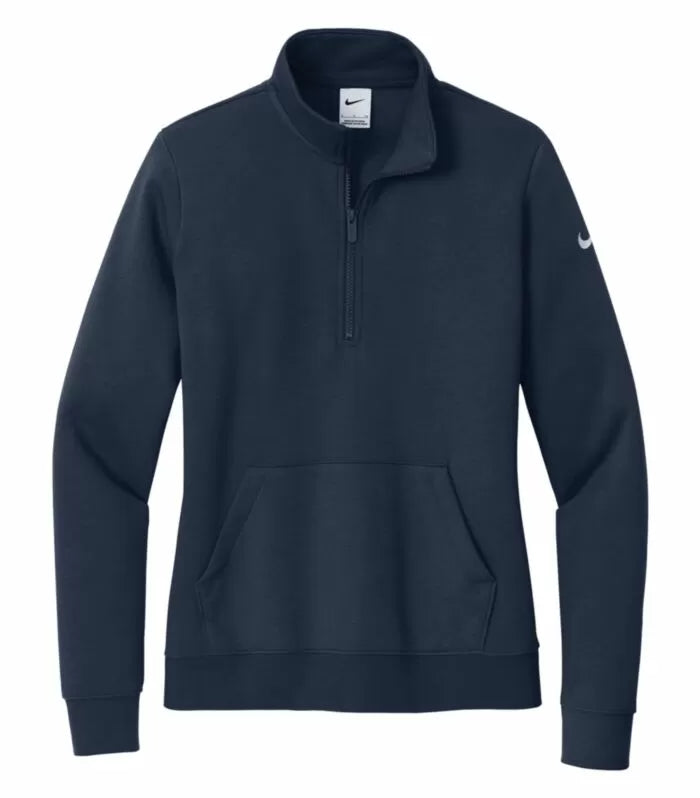 Customized Ladies Nike Club Fleece Sleeve Swoosh 1/2 Zip NKDX6720