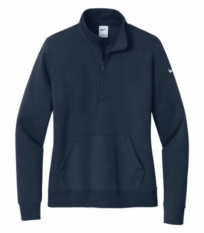 Customized Ladies Nike Club Fleece Sleeve Swoosh 1/2 Zip NKDX6720